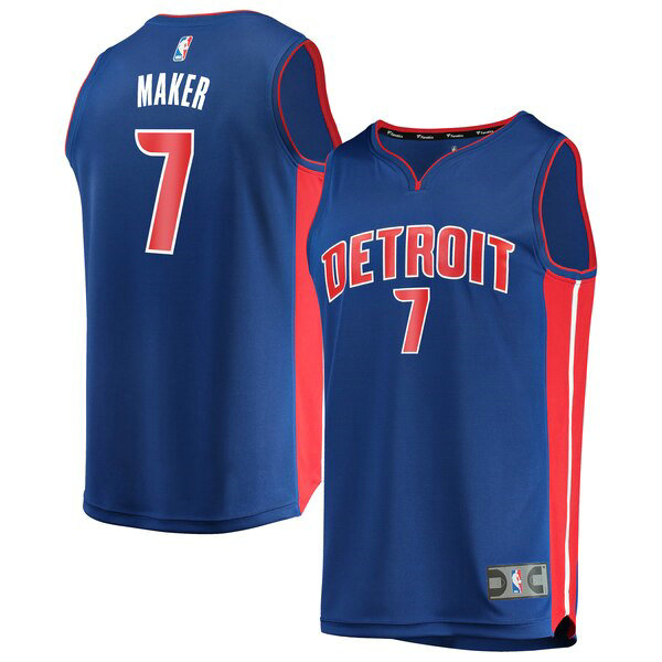 Maillot nba Detroit Pistons Icon Edition Homme Thon Maker 7 Bleu